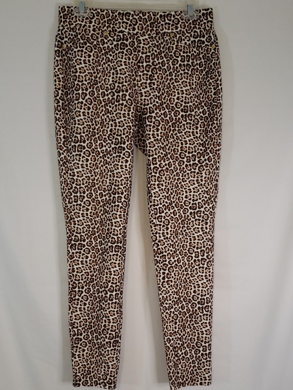 MICHAEL Michael Kors Leopard Print Pants in Brown and Cream, Medium